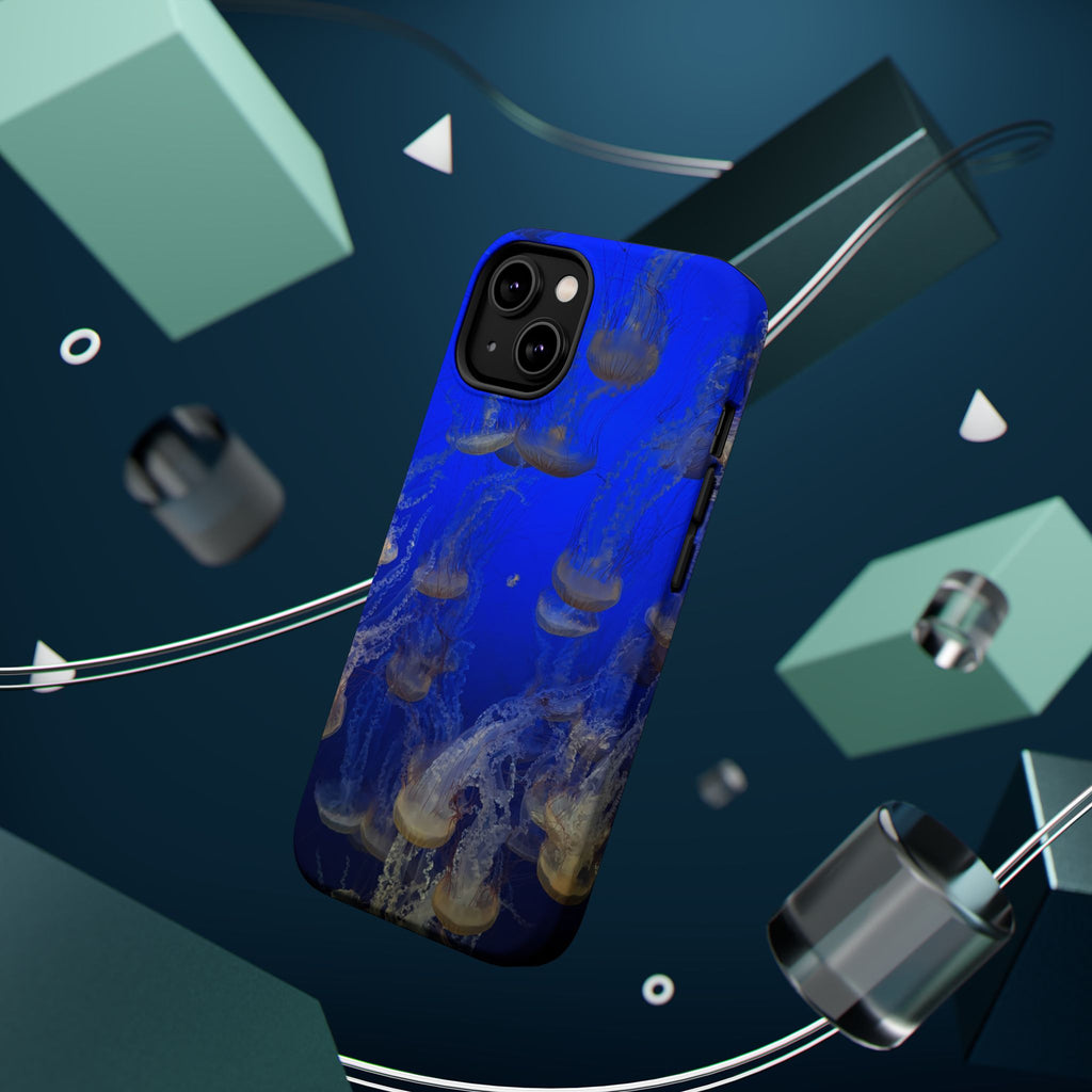 Golden Jellyfish Pattern Phone Case | Magnetic Impact-Resistant Case