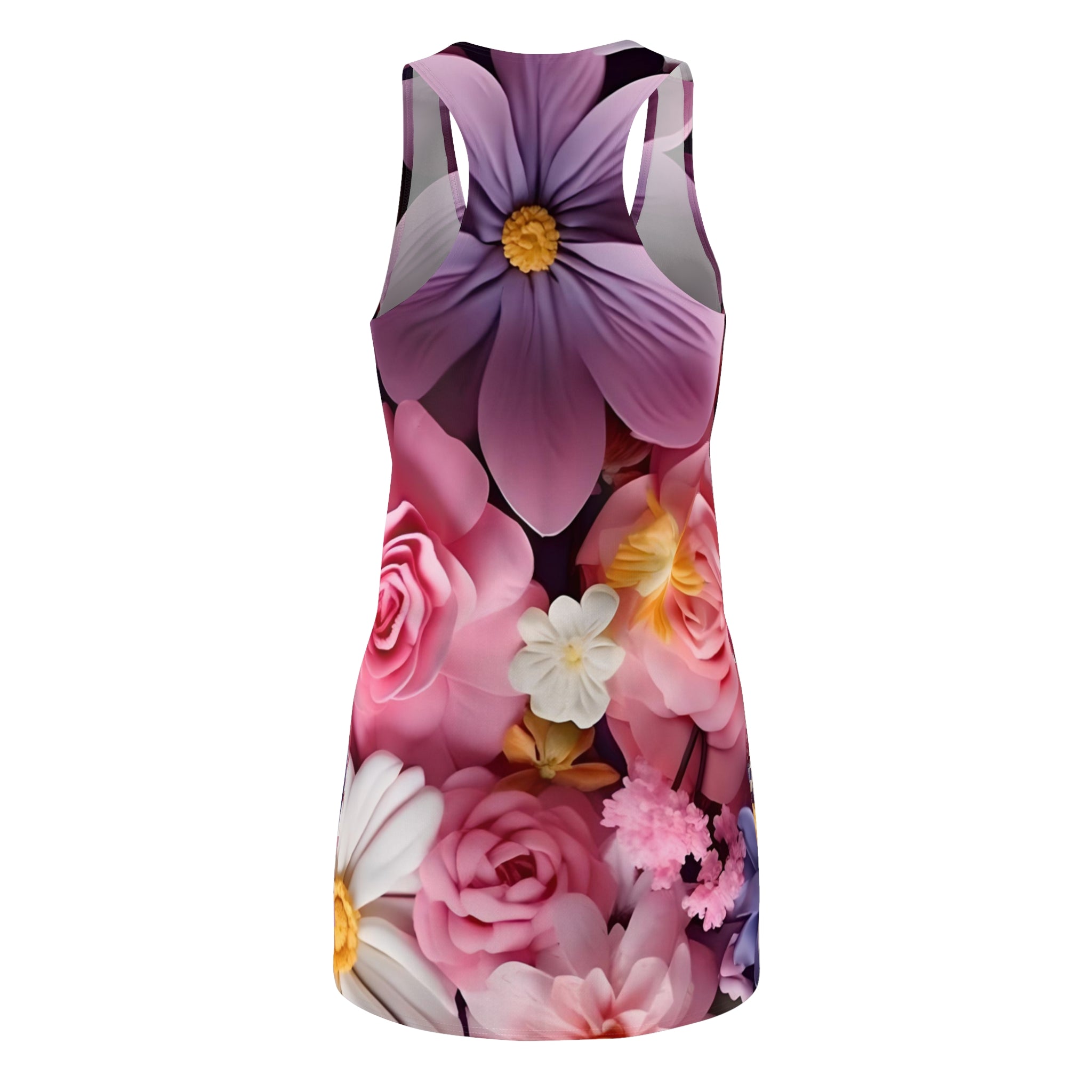 Pink Floral Bouquet Racerback Dress | All-Over Print