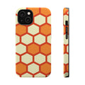 Orange Honeycomb Phone Case | Geometric Hexagon Pattern, Magnetic Impact-Resistant