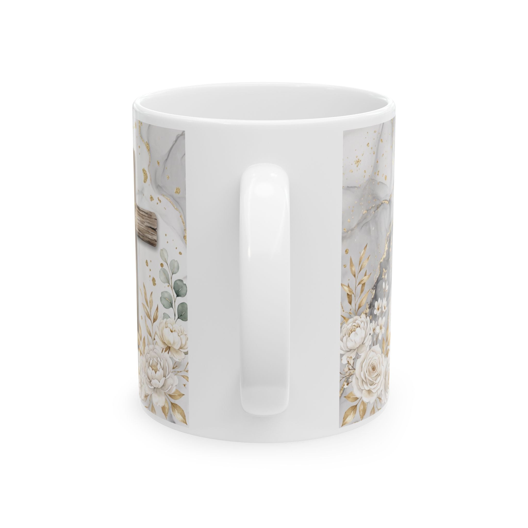 Faith Scripture Mug | Hebrews 11:1 Marble Floral Ceramic Mug