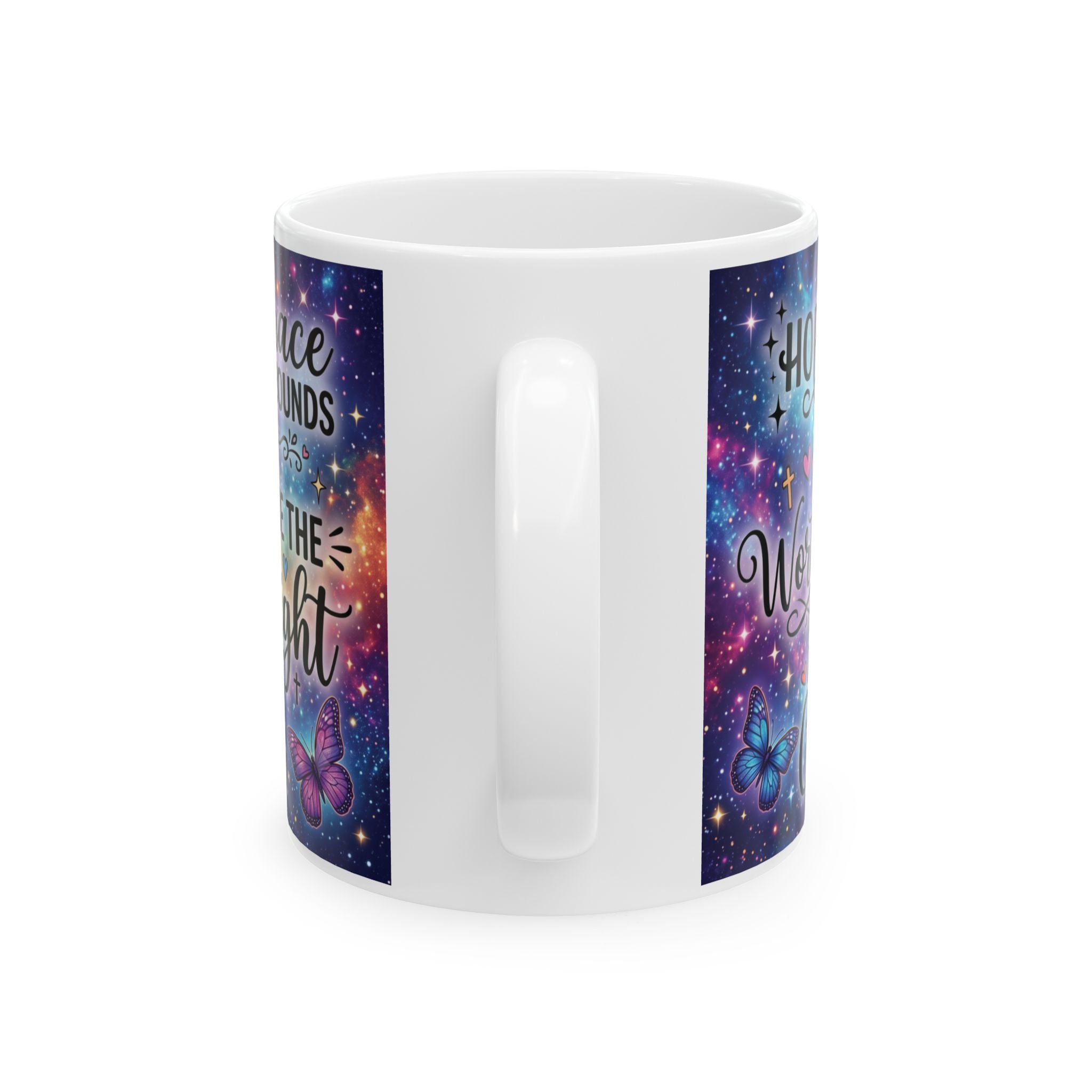 Faith Over Fear cross mug | Christian mug, colorful cross, inspirational faith design