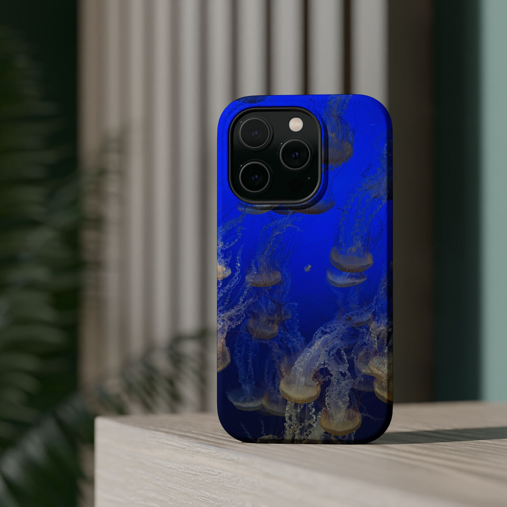 Golden Jellyfish Pattern Phone Case | Magnetic Impact-Resistant Case