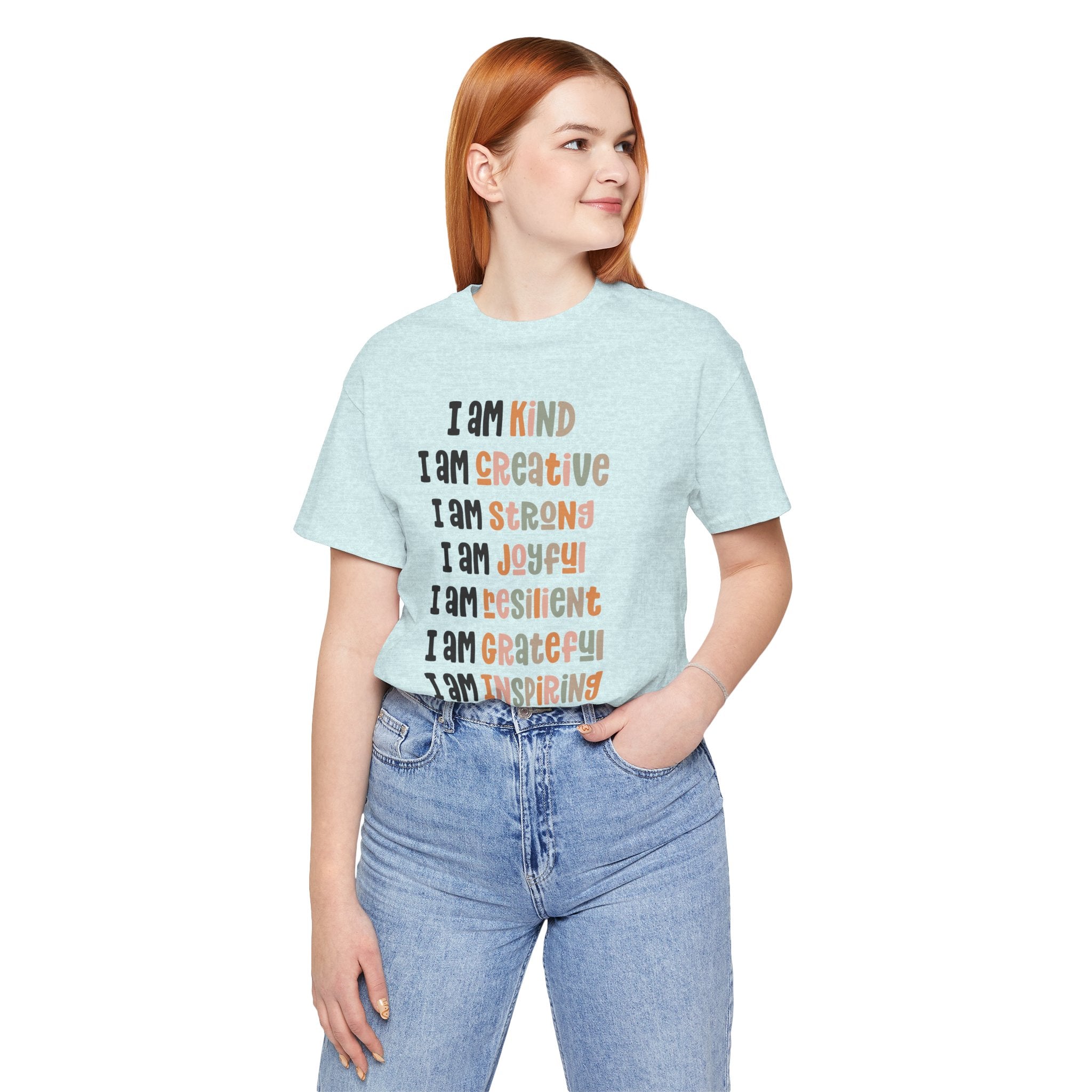 I Am Affirmations Tee | Positive Self-Talk T-Shirt, Inspirational Typography