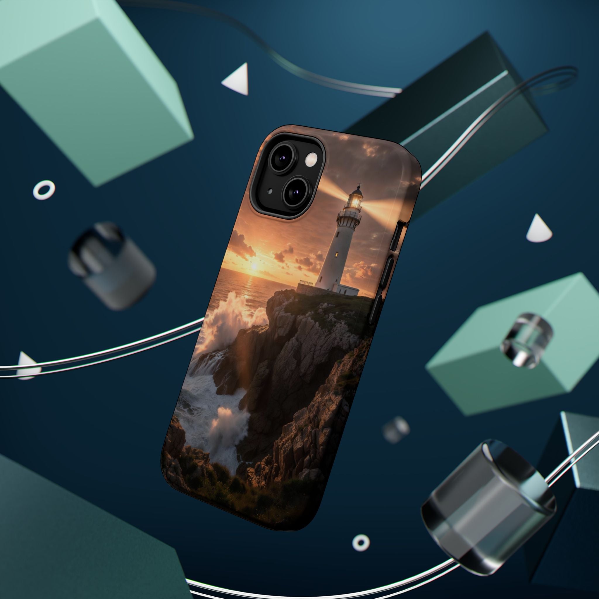 Lighthouse at Sunset Phone Case | Magnetic Impact-Resistant Case