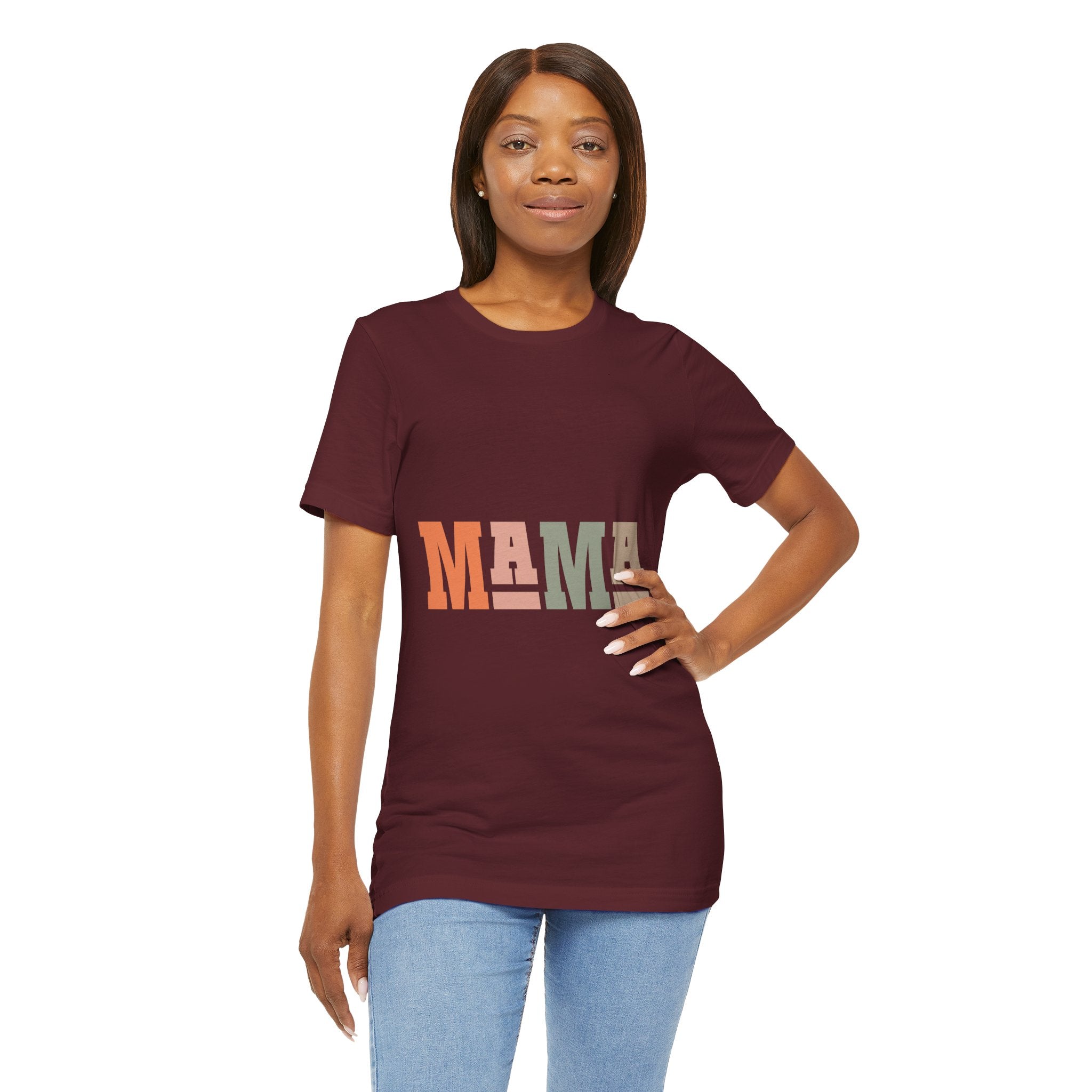 Mama block letters Tee | Retro muted colors, mom typography