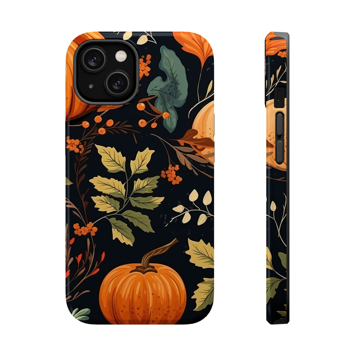 Autumn Pumpkin Leaves Phone Case | Magnetic Impact-Resistant Case