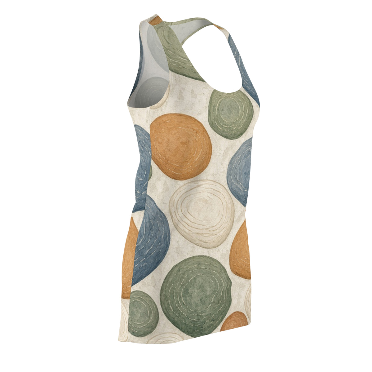 Abstract Swirl Polka Dot Racerback Dress | All-Over Print