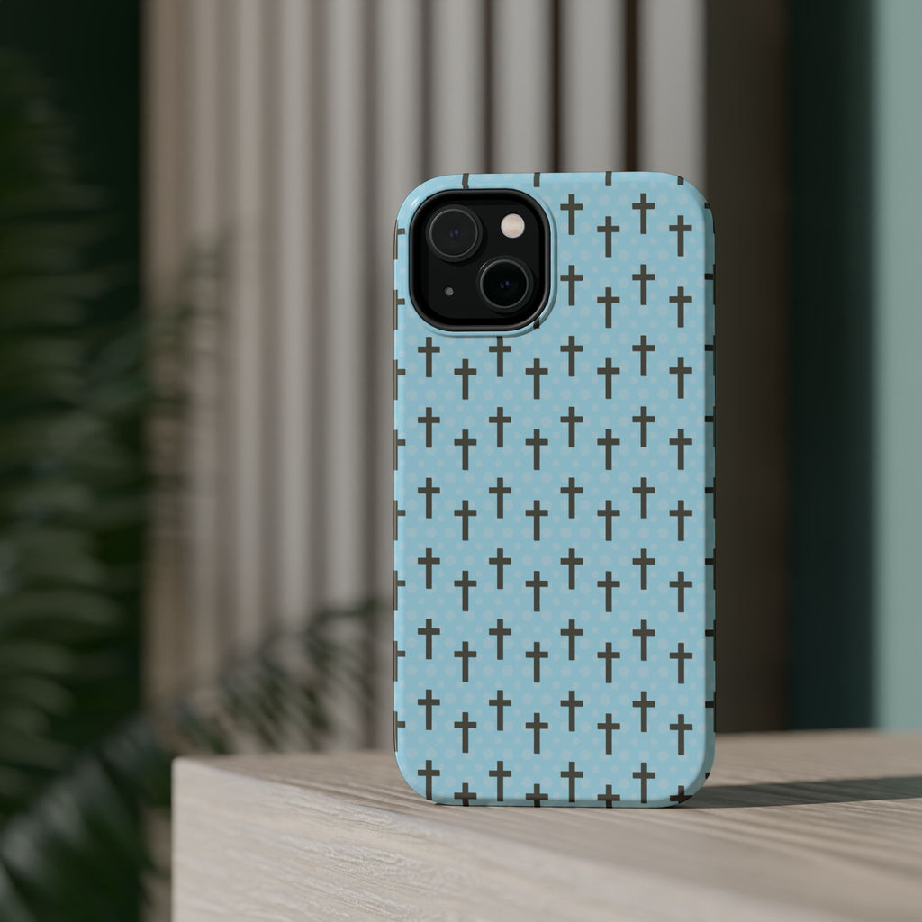 Cross Pattern Phone Case, Magnetic Impact-Resistant Case