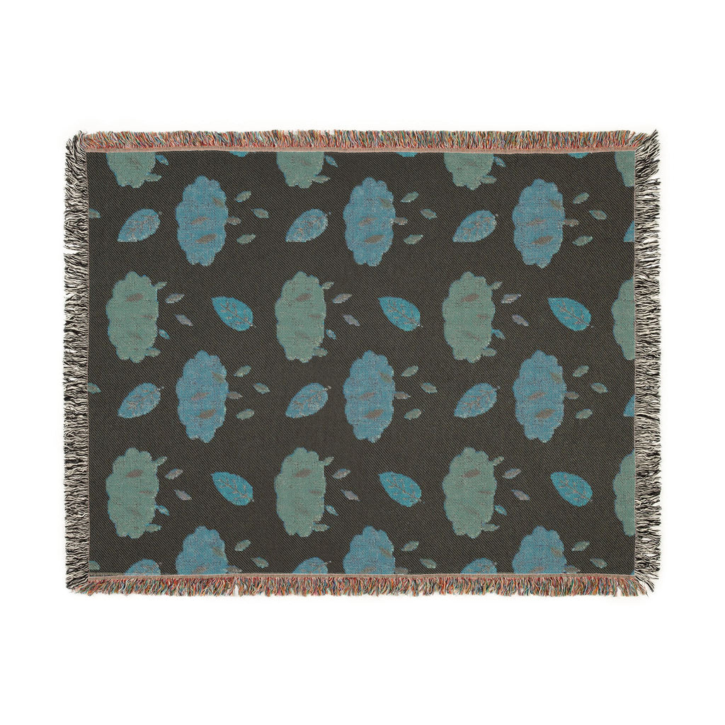 Autumn Leaf Pattern Woven Blanket | Fall Leaves Throw