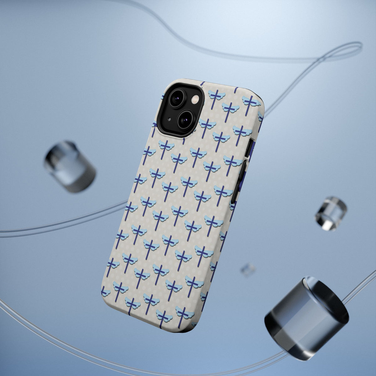 Blue Cross Pattern Phone Case