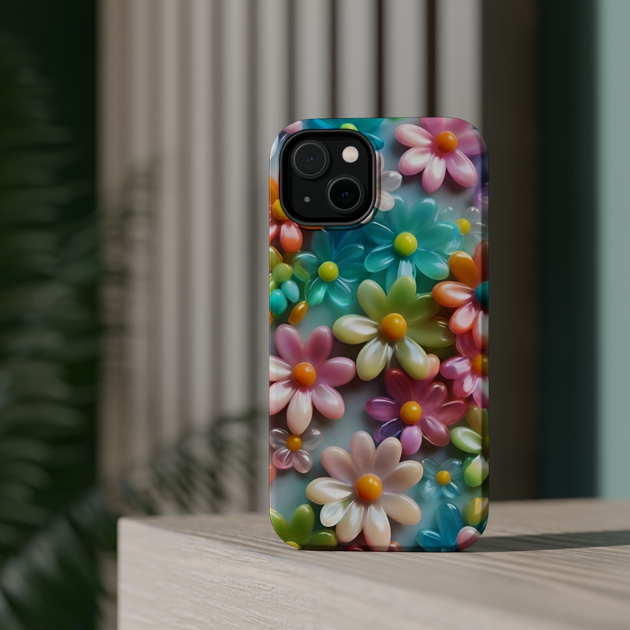 Colorful Daisy Pattern Phone Case | Magnetic Impact-Resistant Case