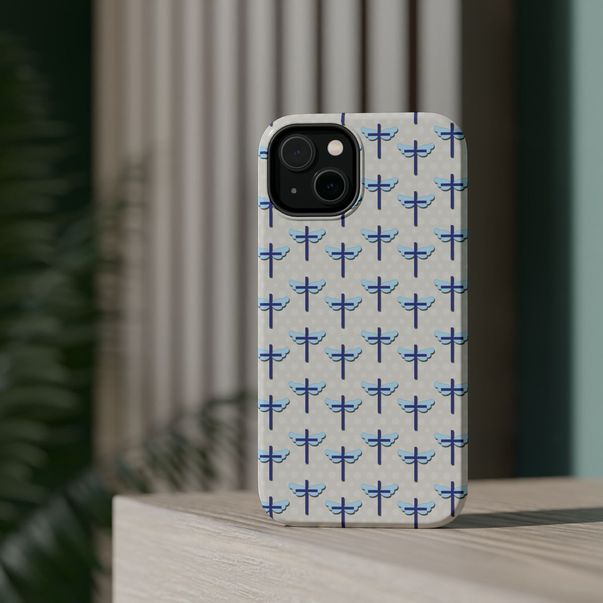 Blue Cross Pattern Phone Case