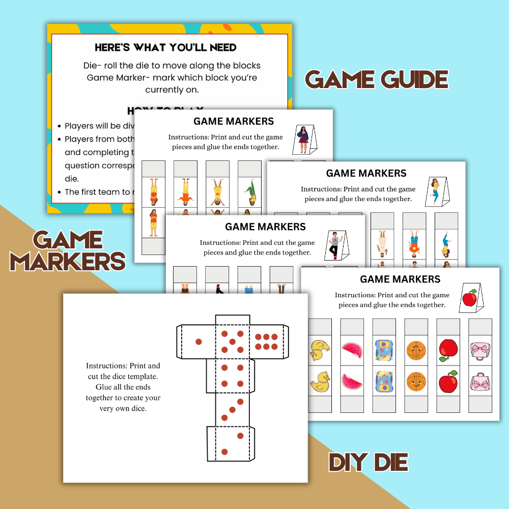 Random Challenge Board Game Printable | Silly Action & Dare Game for Kids | Fun Family Party Game PDF | Instant Download Ages 5+