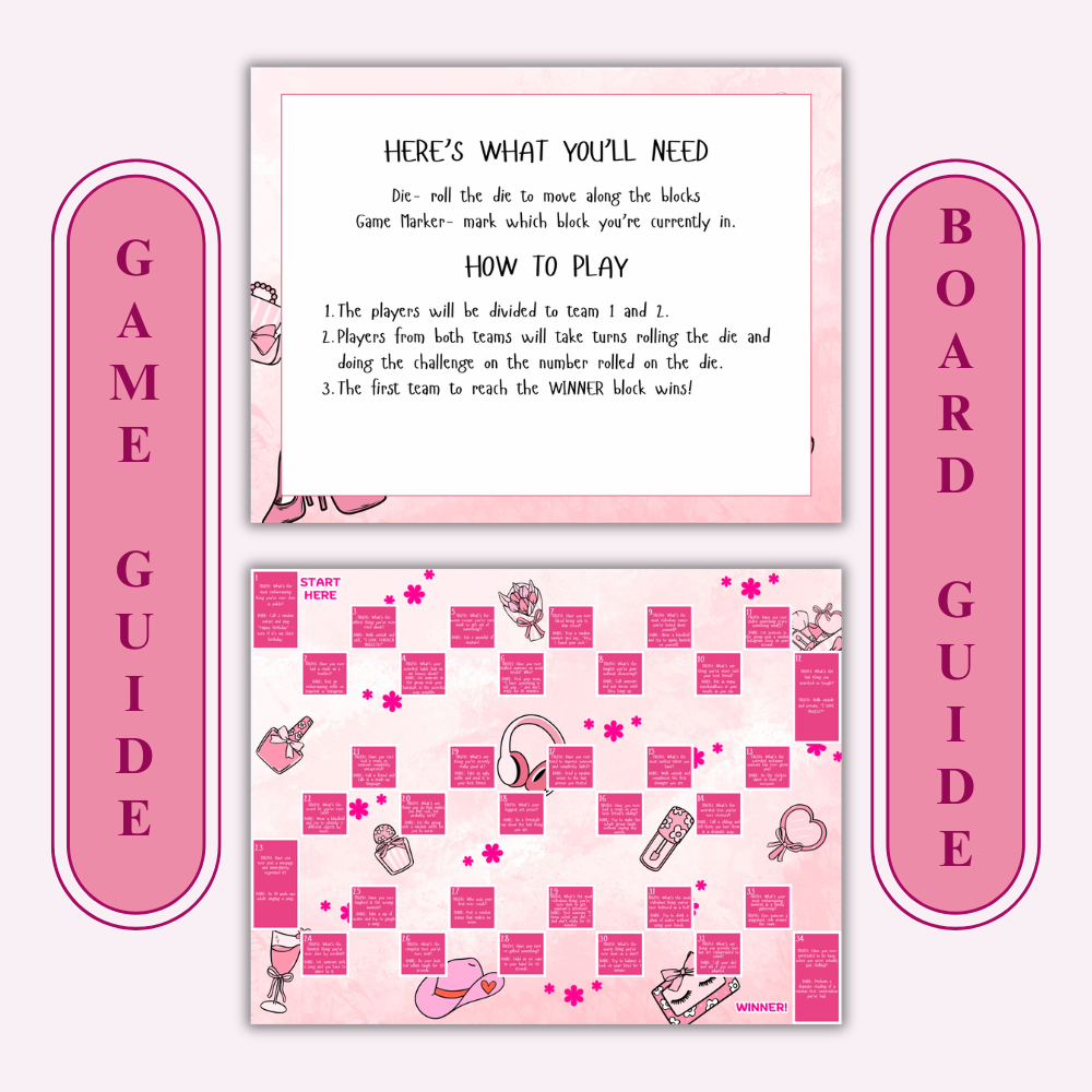 Truth or Dare Teen Girls Board Game Printable | Fun Girls Night Party Game | Truth or Dare Challenges PDF | Instant Download Ages 10+