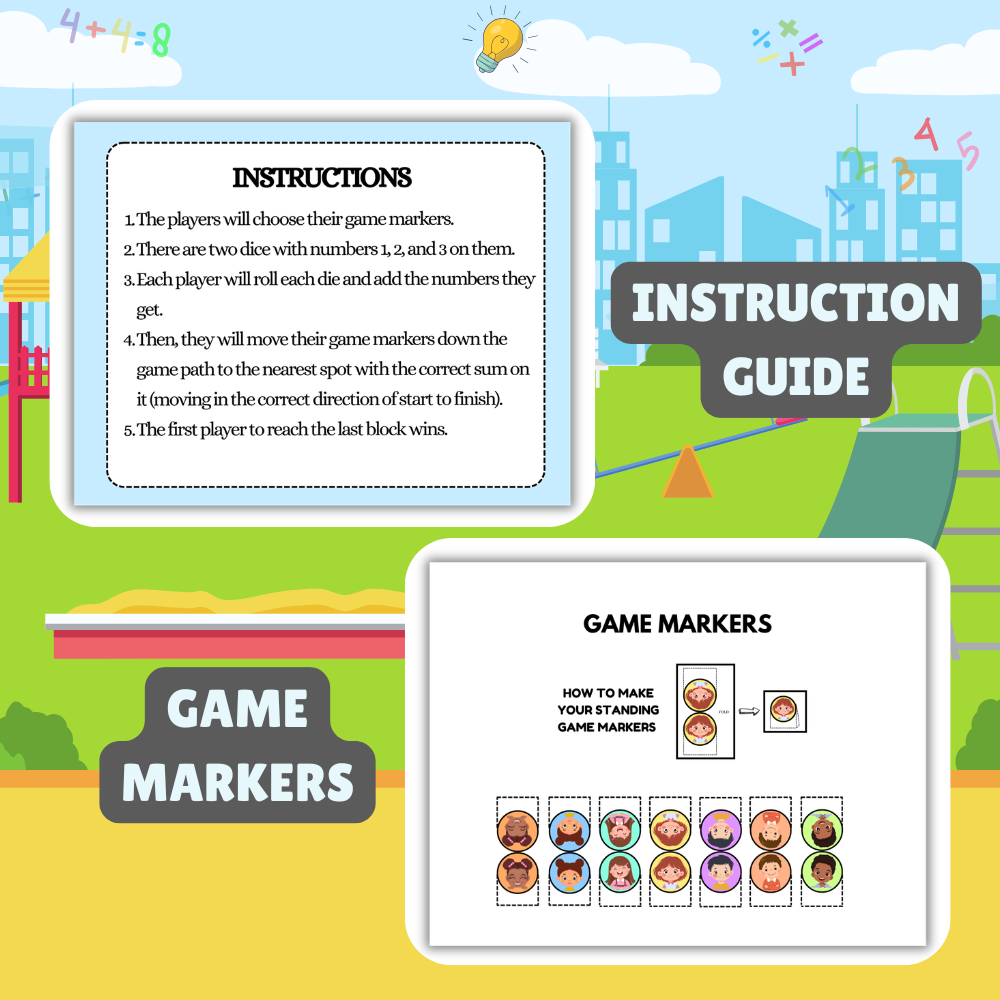 Fun Addition Board Game Printable for Kids | Preschool & Kindergarten | Homeschool Printable Activity