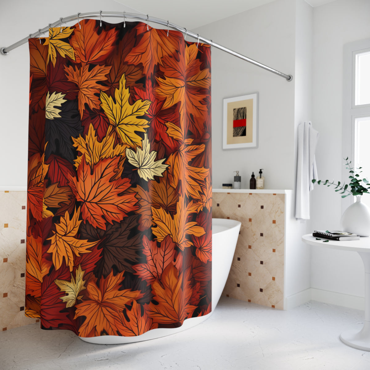 Autumn Maple Leaves Shower Curtain | Fall Leaf Bathroom Decor