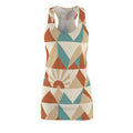 Geometric Sunrise Mountain Racerback Dress | Retro Triangle Print