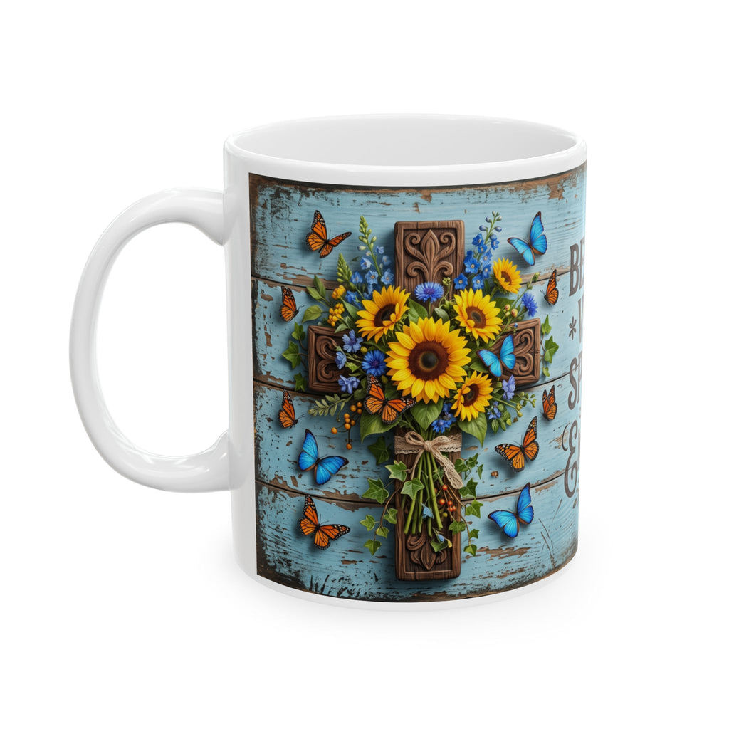 Beautiful Vibrant Spiritual Embrace the Faith Mug | Ceramic Coffee Cup