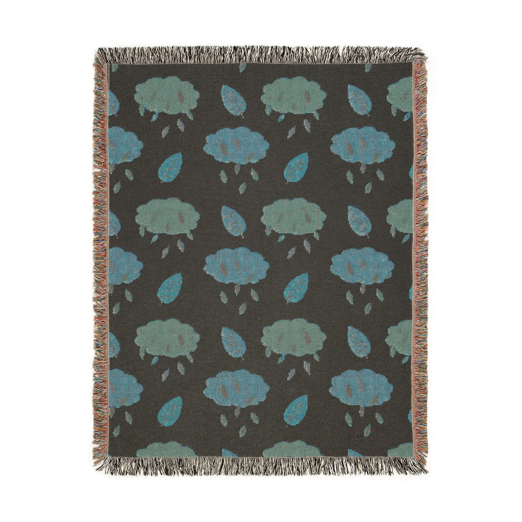Autumn Leaf Pattern Woven Blanket | Fall Leaves Throw