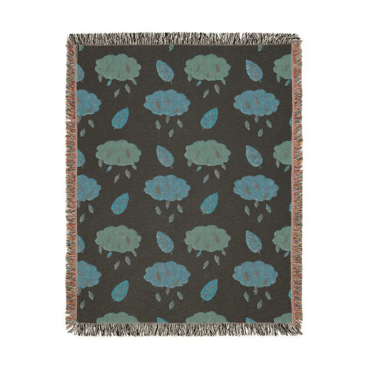 Autumn Leaf Pattern Woven Blanket | Fall Leaves Throw