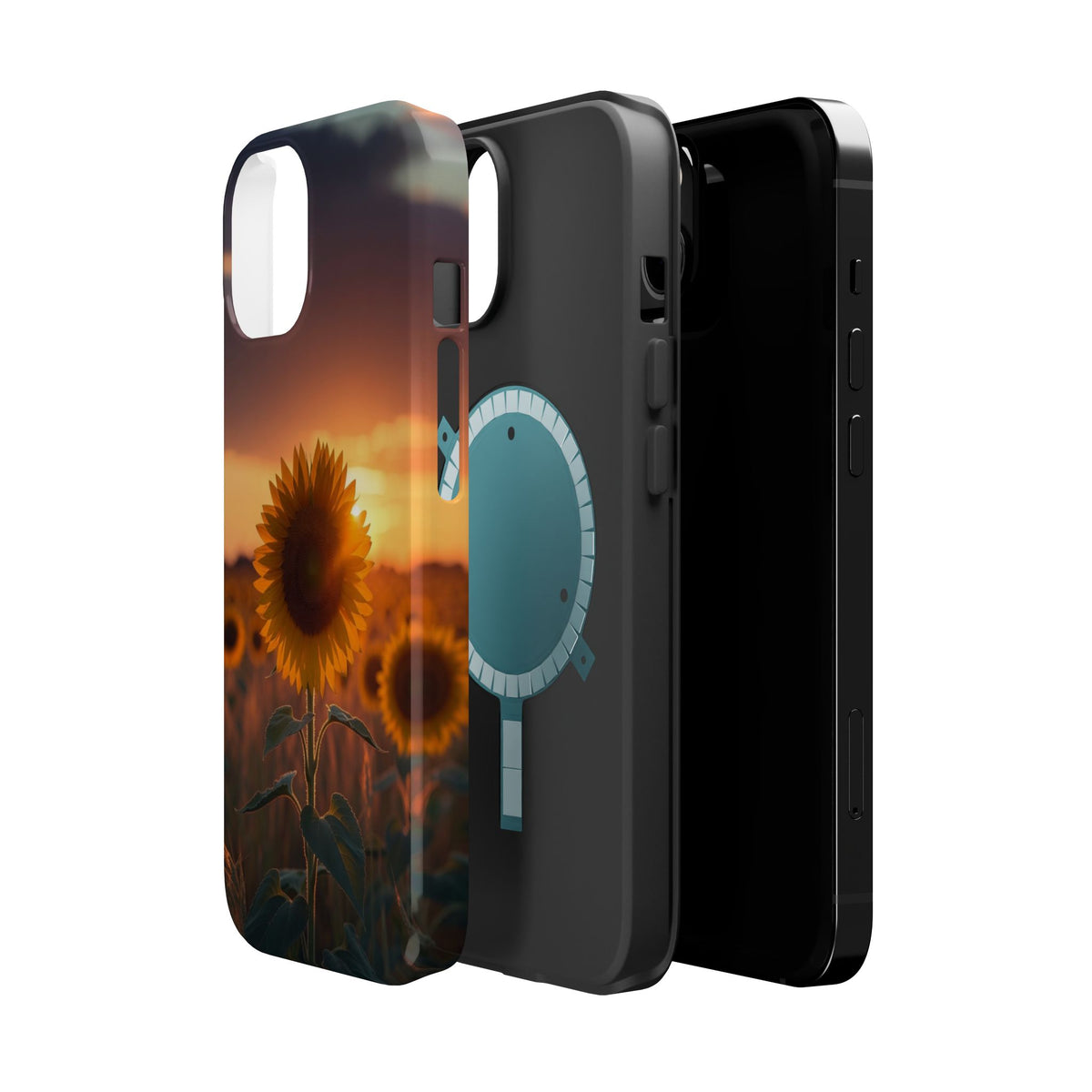 Sunflower Field Sunset Phone Case | Magnetic Impact-Resistant Case