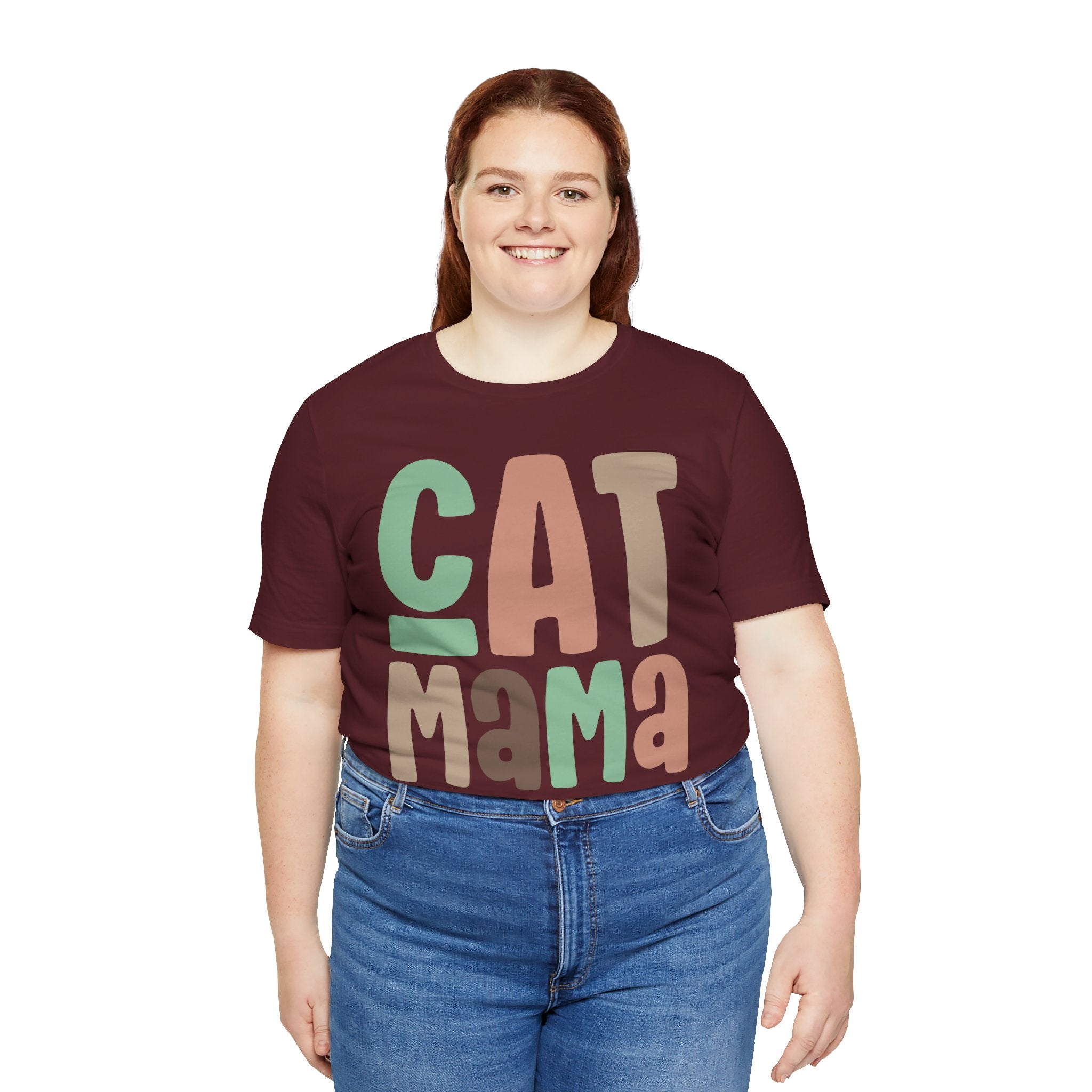 Cat Mama T-Shirt | Retro Block Letter Design