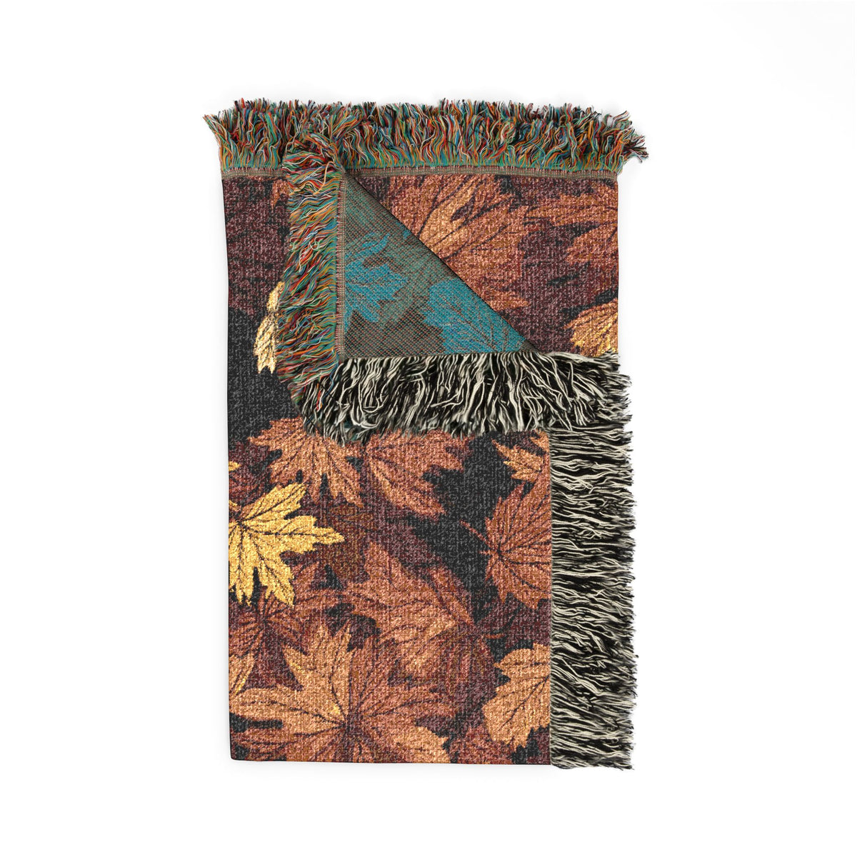 Autumn Maple Leaves Woven Blanket | Fall Leaf Throw