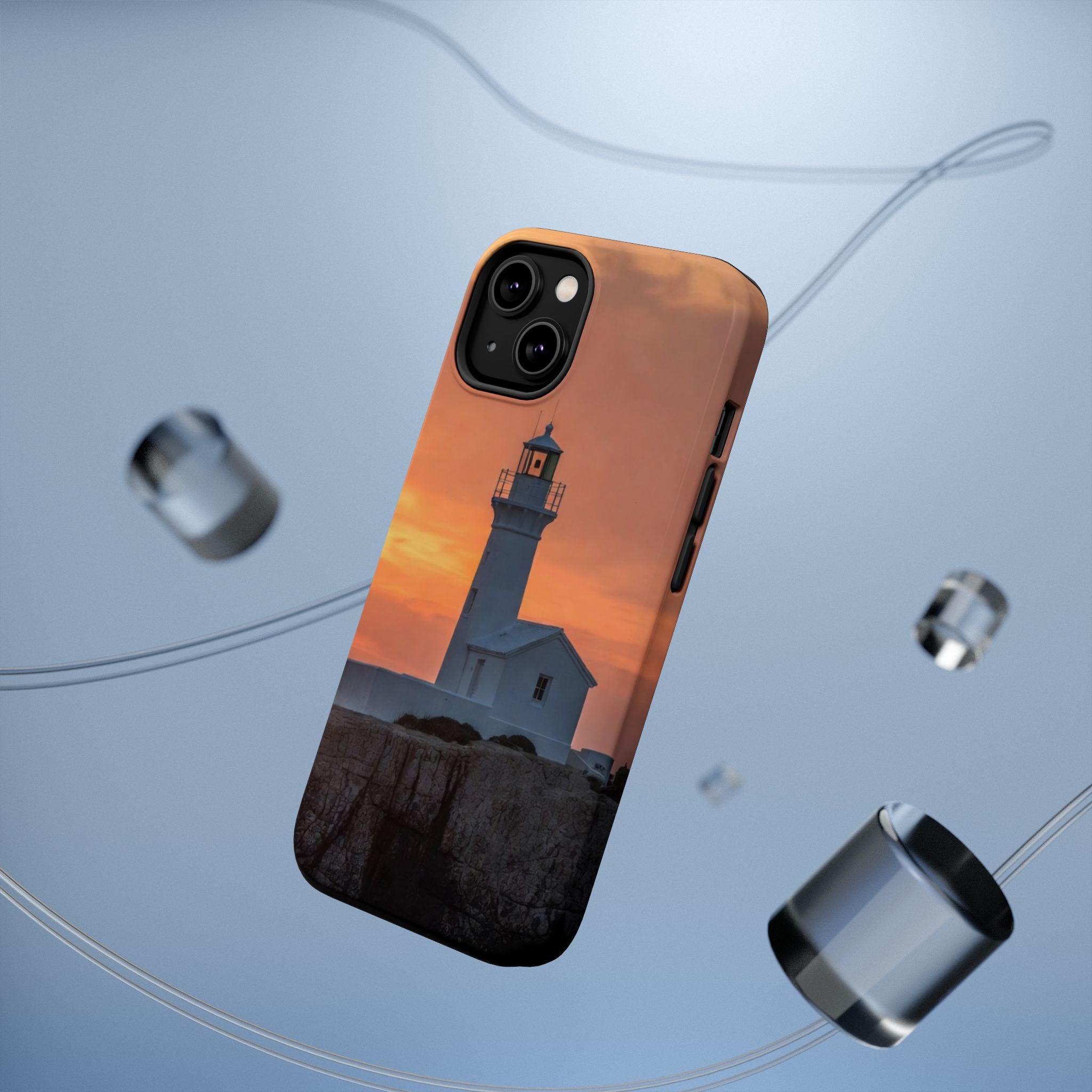 Lighthouse Cliff Sunset Phone Case | Magnetic Impact-Resistant Case