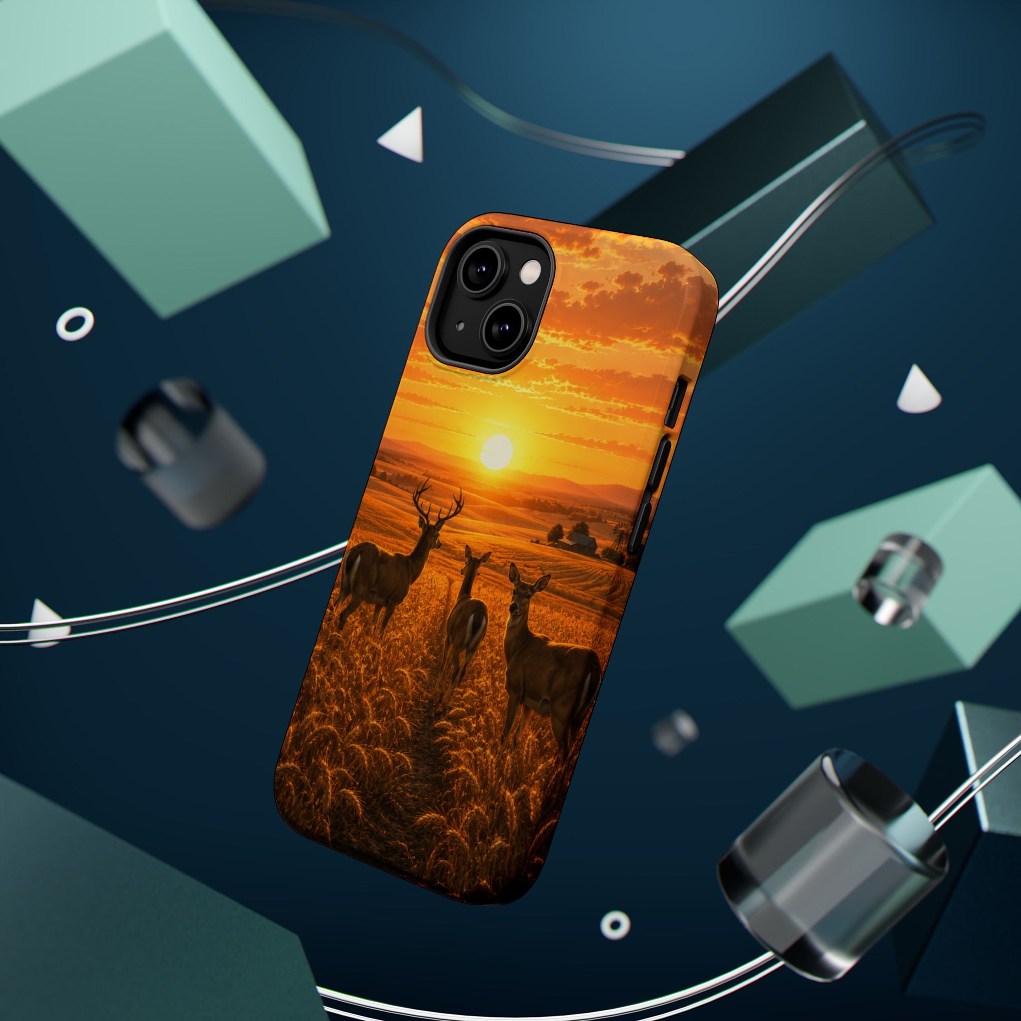 Sunset Deer Silhouette Phone Case | Magnetic Impact-Resistant Case