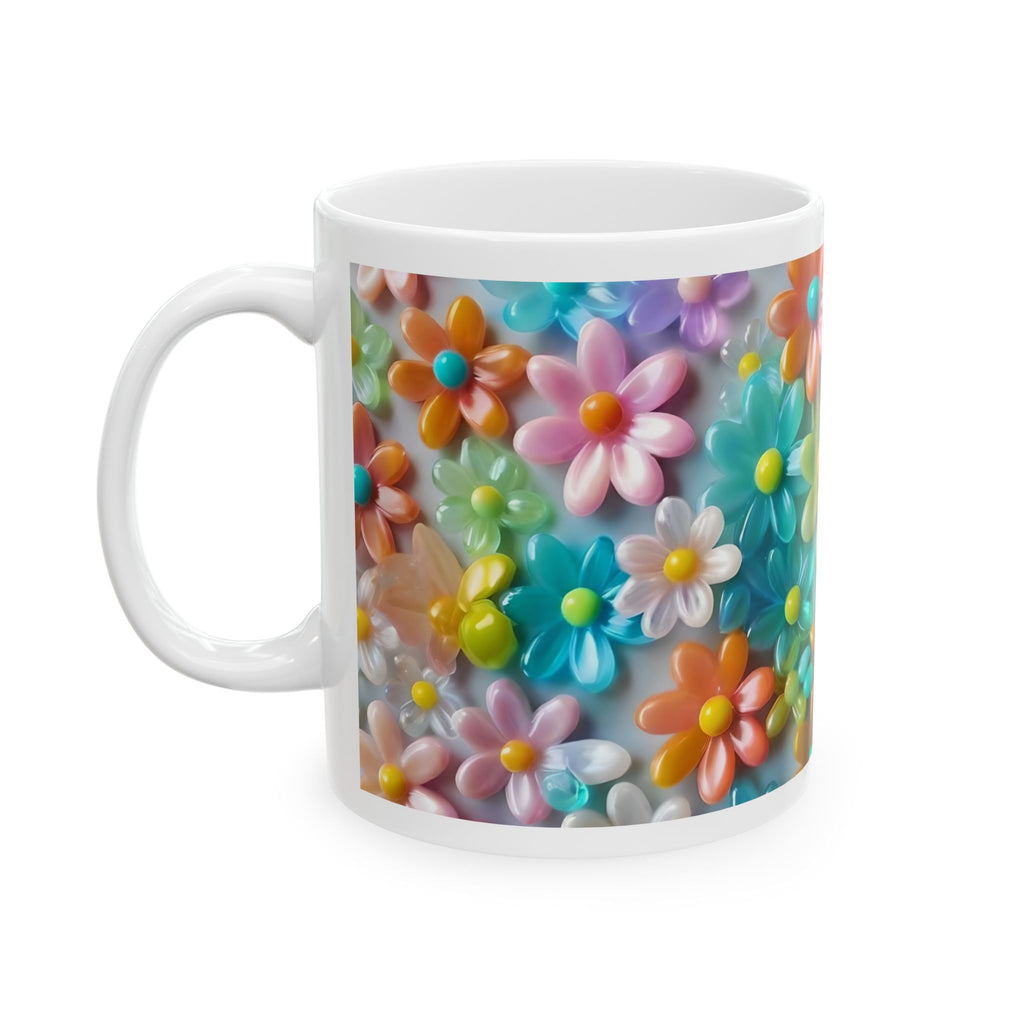 Colorful Daisy Ceramic Mug — Bright Floral Coffee Cup (11oz & 15oz)