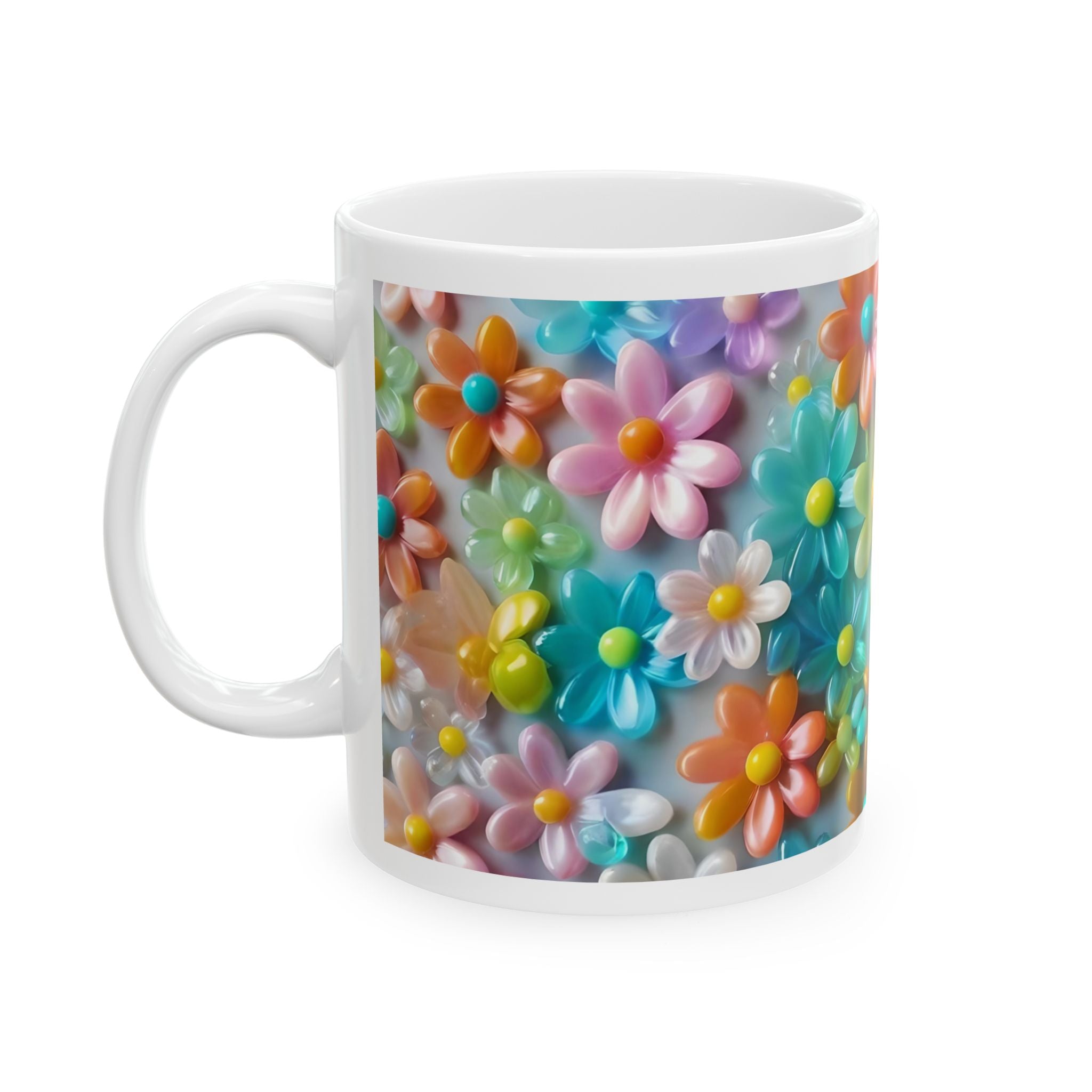 Colorful Daisy Ceramic Mug — Bright Floral Coffee Cup (11oz & 15oz)