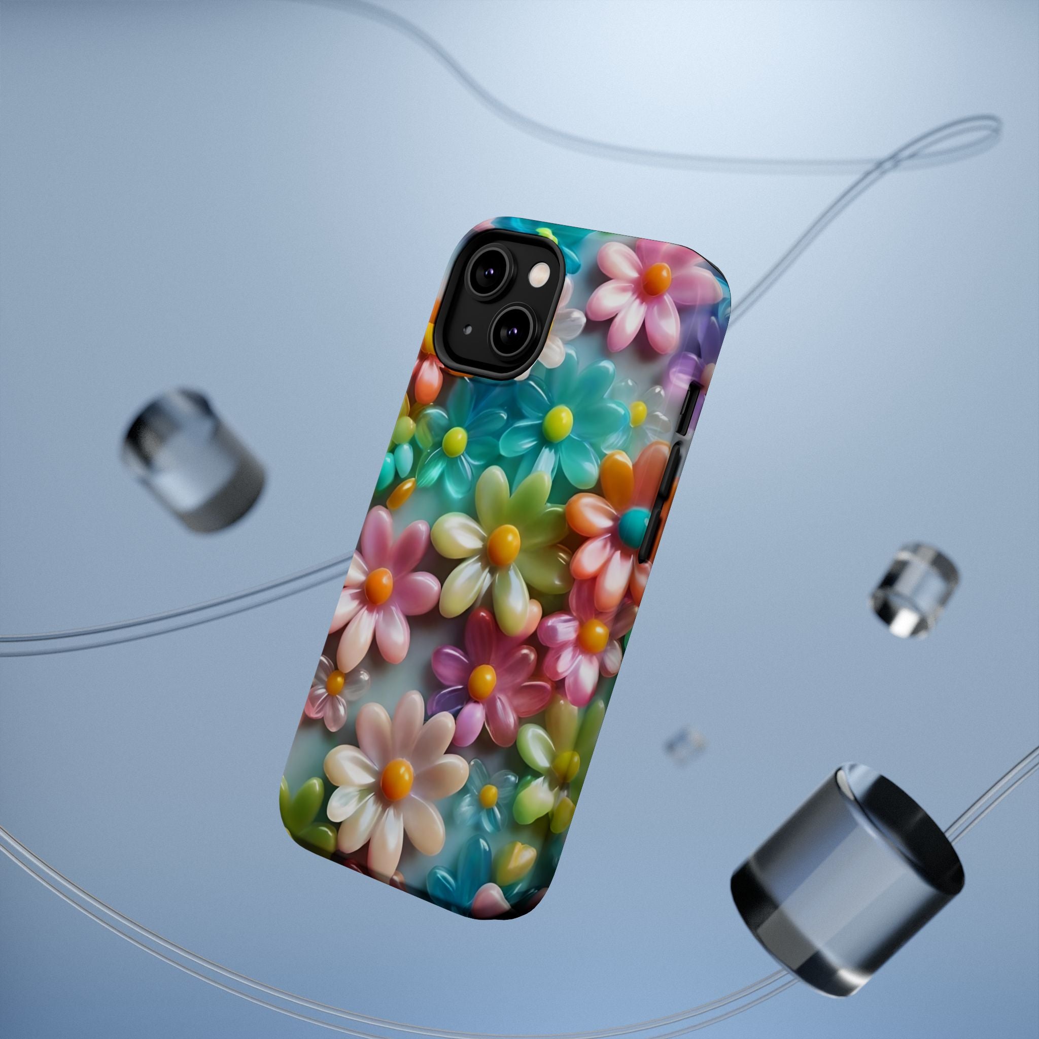 Colorful Daisy Pattern Phone Case | Magnetic Impact-Resistant Case
