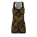 Golden Ornate Bird Racerback Dress | Floral Paisley Pattern