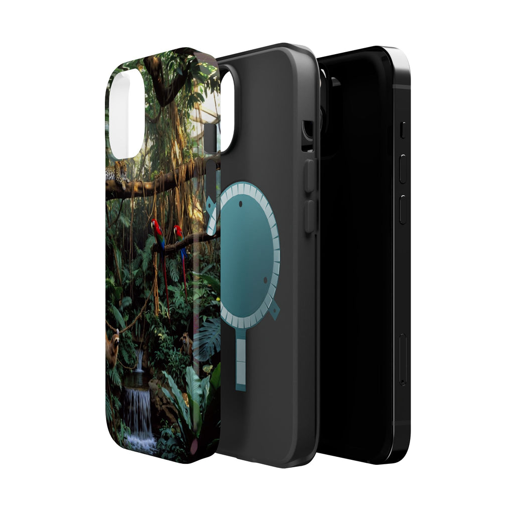 Jungle Waterfall Parrots Phone Case | Tropical Rainforest Nature