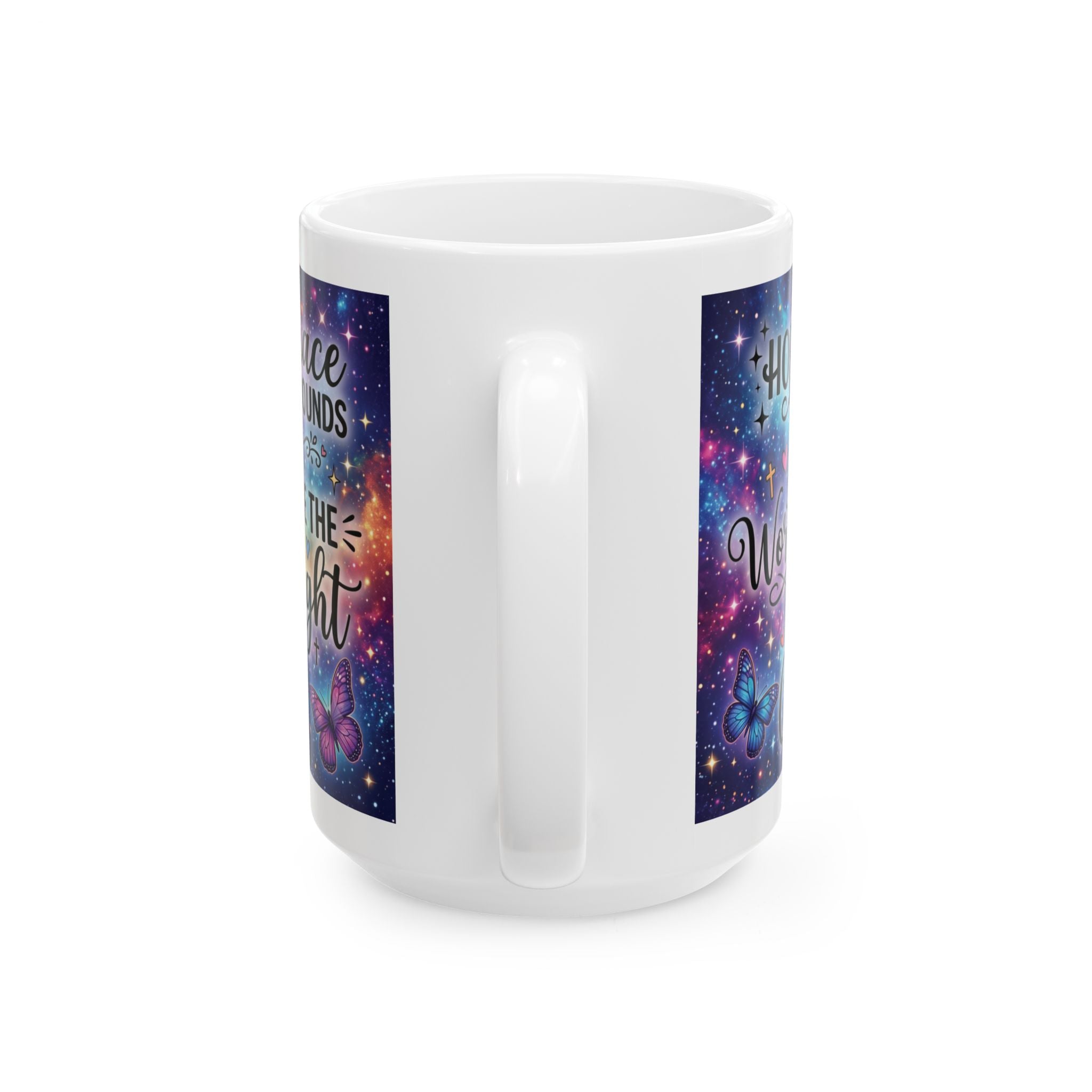 Faith Over Fear cross mug | Christian mug, colorful cross, inspirational faith design