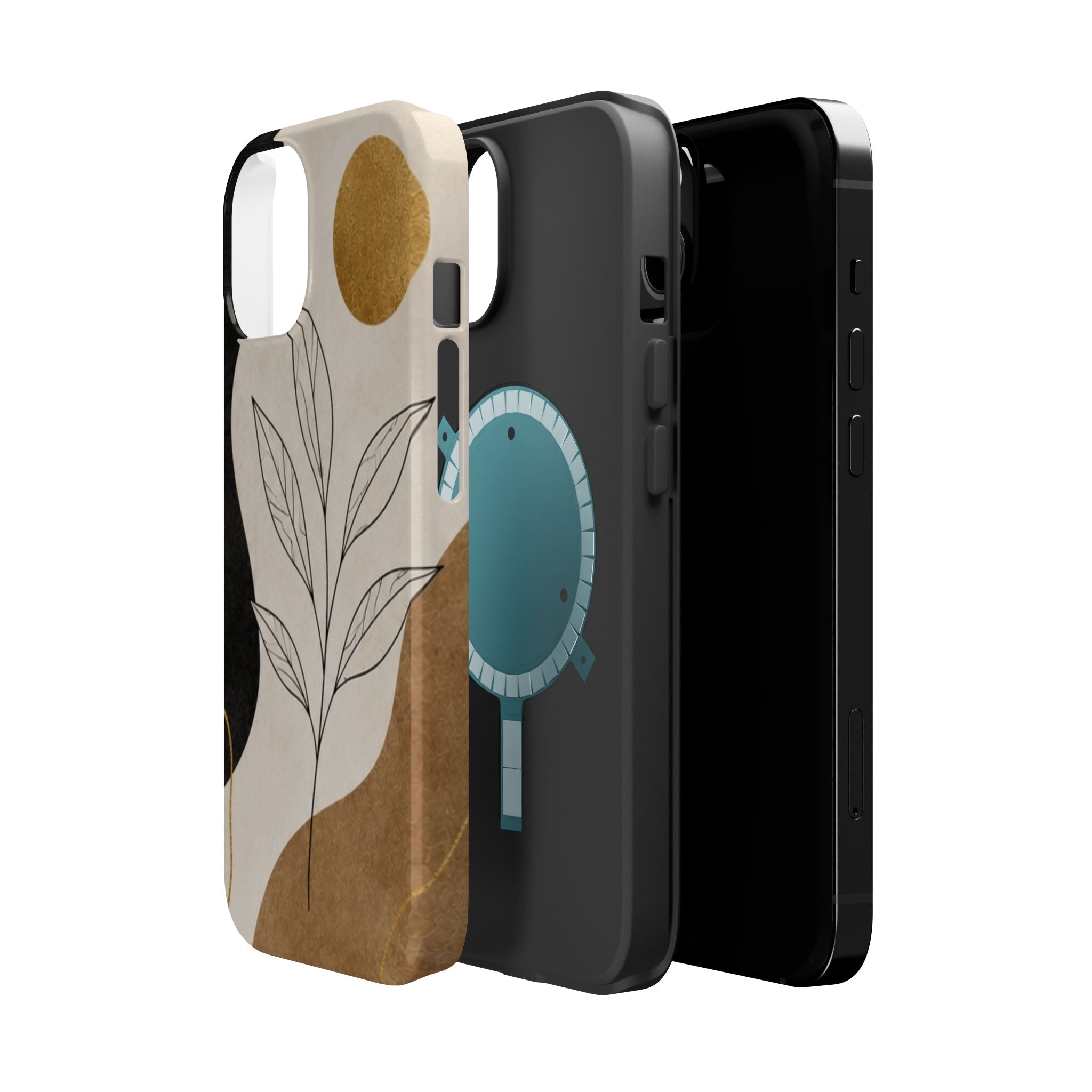 Minimal Botanical Abstract Phone Case | Magnetic Impact-Resistant Case