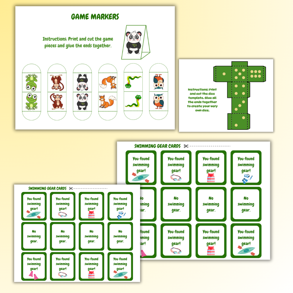 Treasure Hunt Board Game Printable | Jungle Adventure Board Game | 100 Space Kids Treasure Hunt PDF | Instant Download Ages 5+