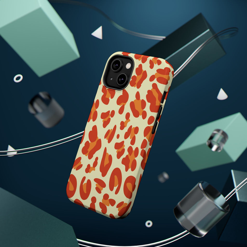 Orange Leopard Print Phone Case | Magnetic Impact-Resistant Case