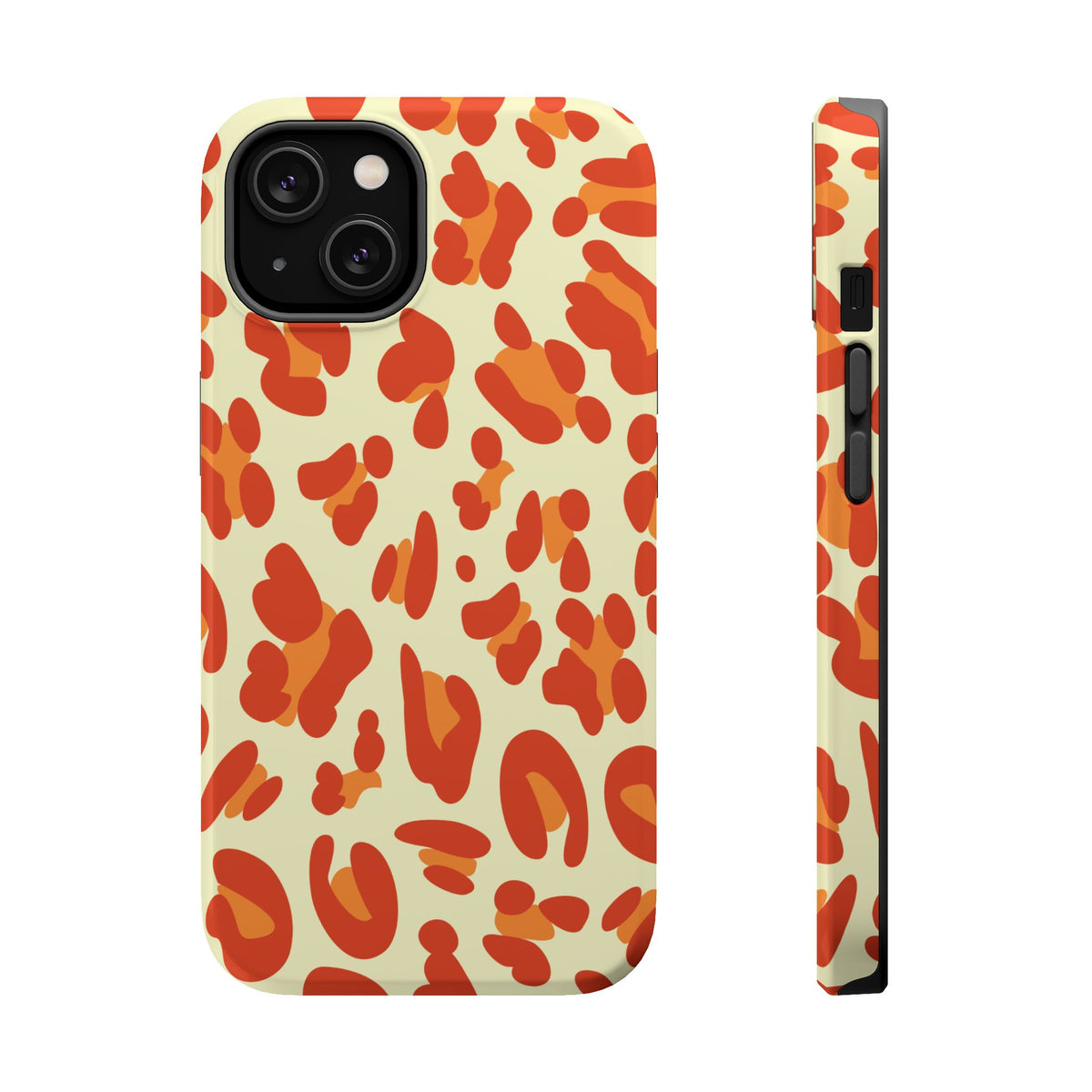 Orange Leopard Print Phone Case | Magnetic Impact-Resistant Case