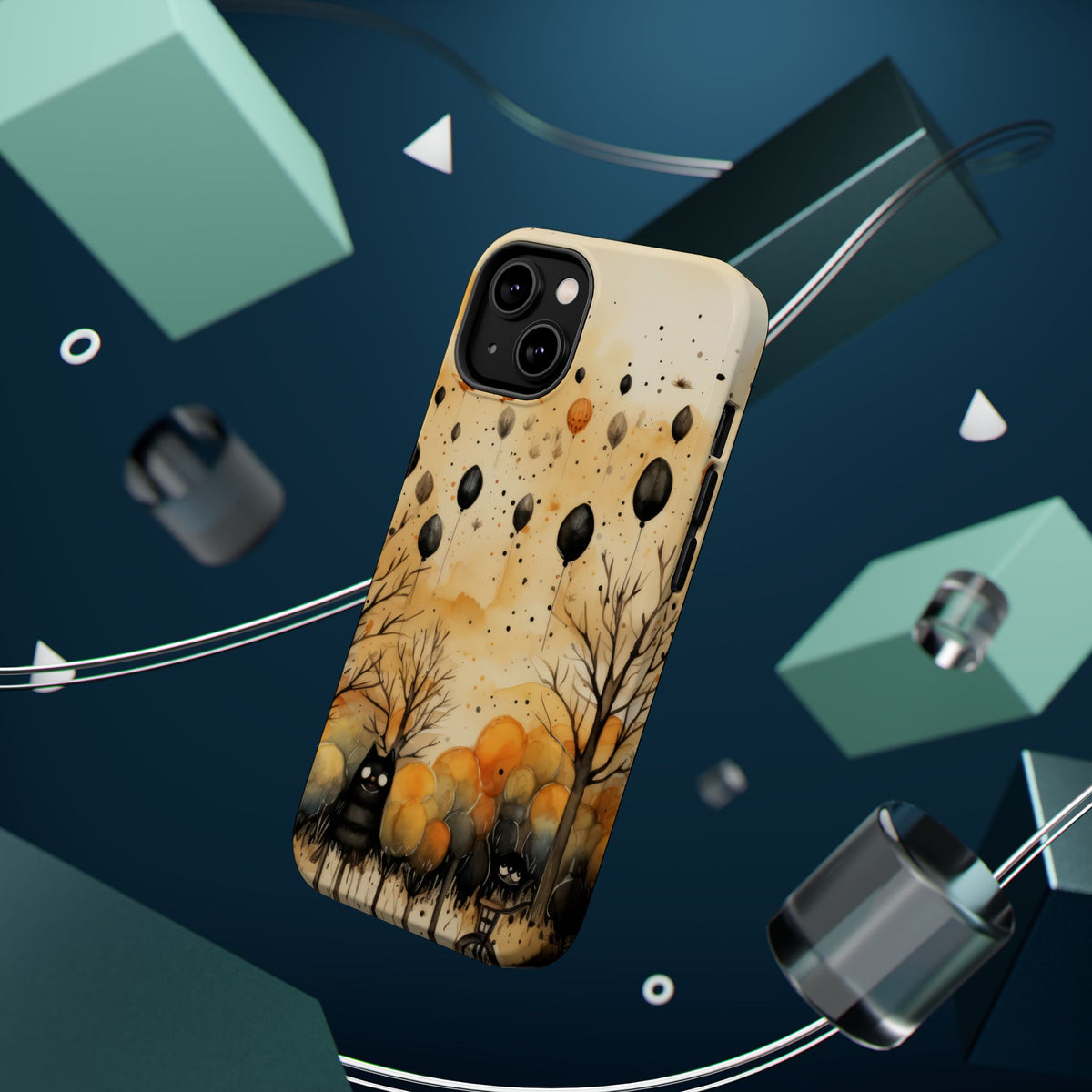 Autumn Night Owls Cases | Fall Trees, Balloons, Creepy Cute Phone Case