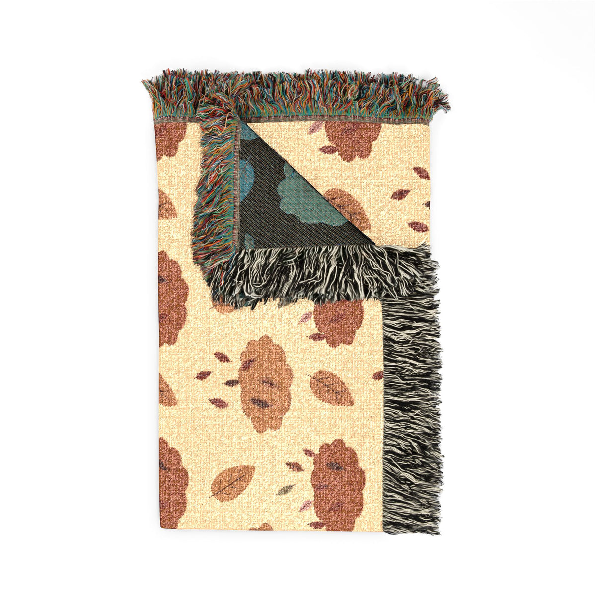 Autumn Leaf Pattern Woven Blanket | Fall Leaves Throw