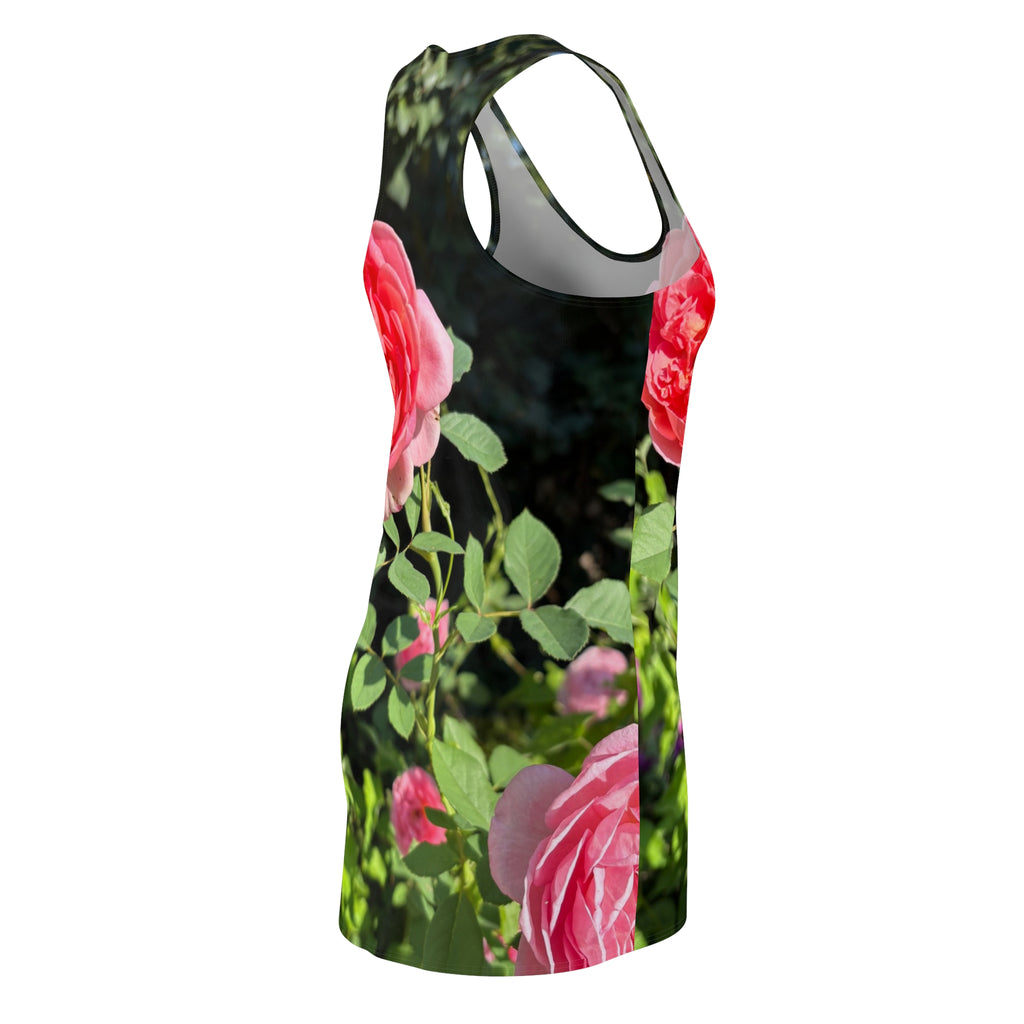 Pink Rose Garden Racerback Dress | Floral All-Over Print