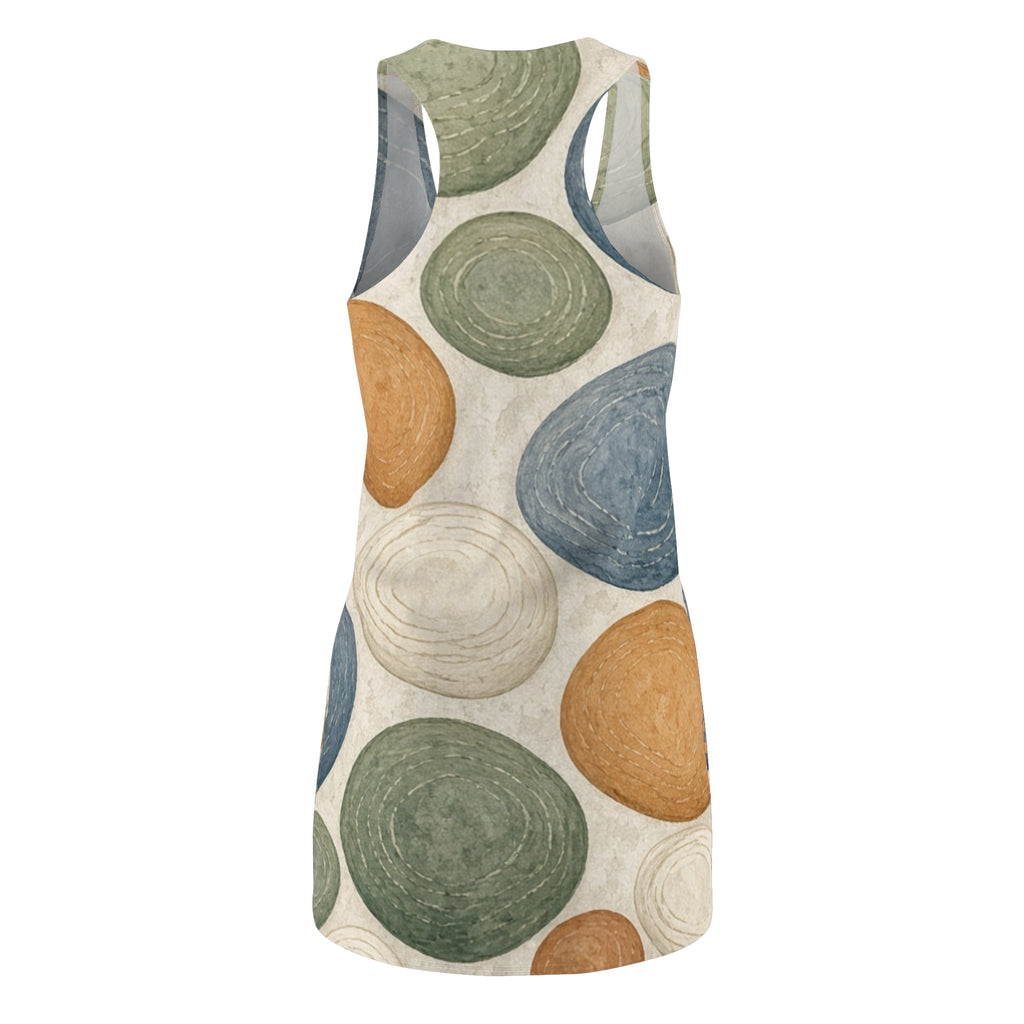 Abstract Swirl Polka Dot Racerback Dress | All-Over Print