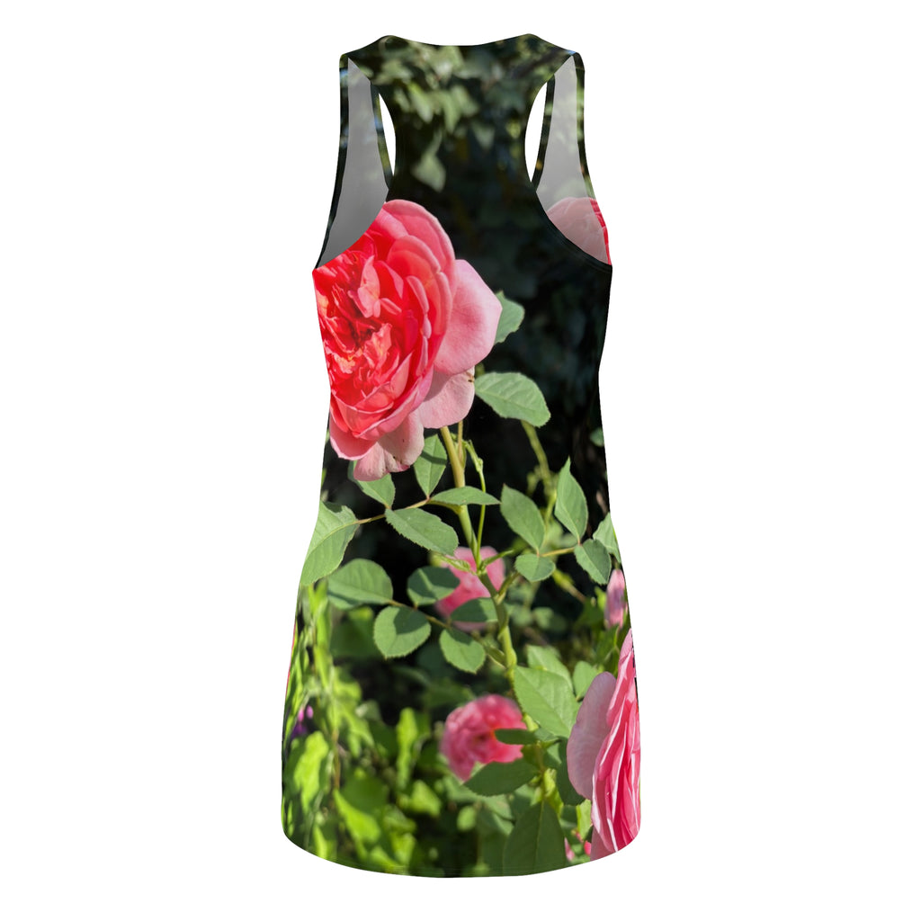 Pink Rose Garden Racerback Dress | Floral All-Over Print