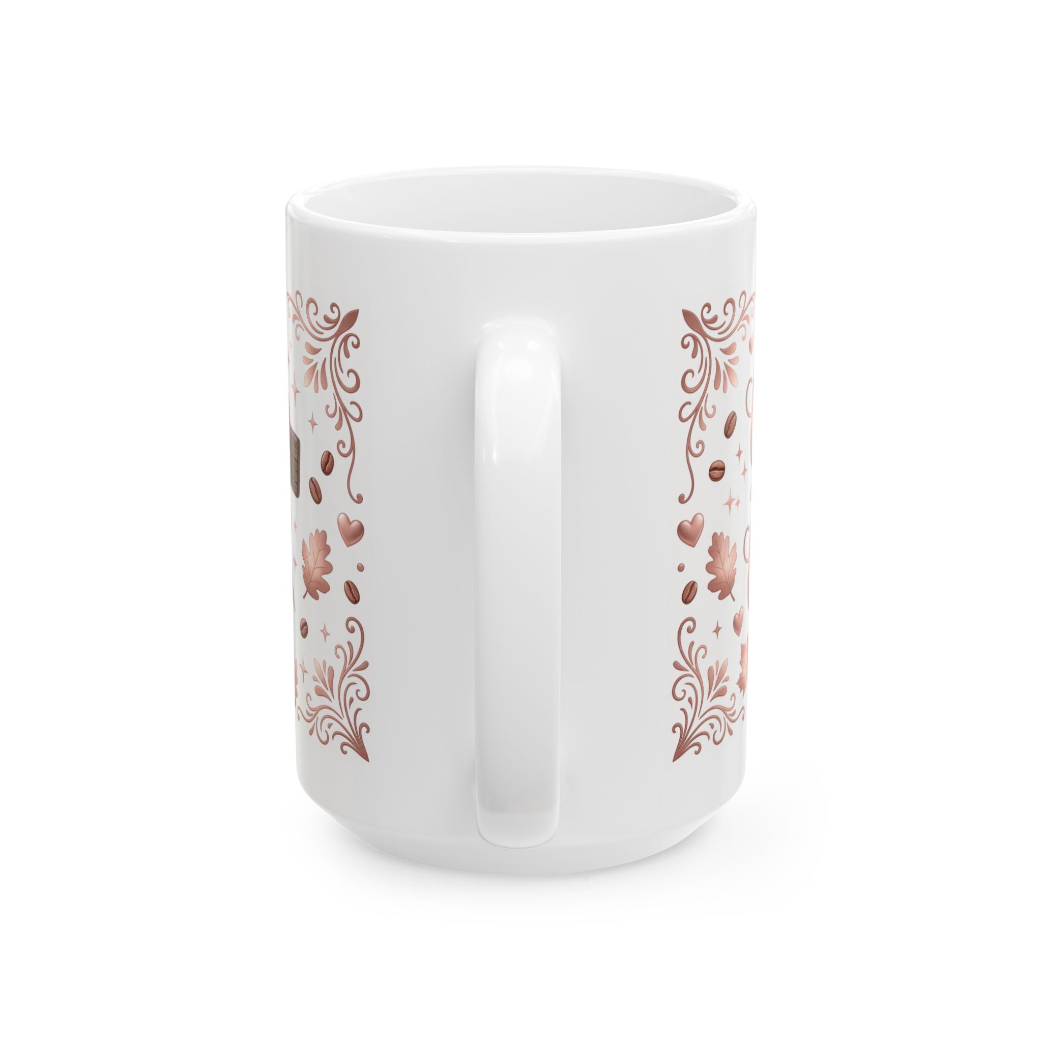 Rose Gold Coffee Cup mug | Autumn leaves, warm the soul ceramic mug