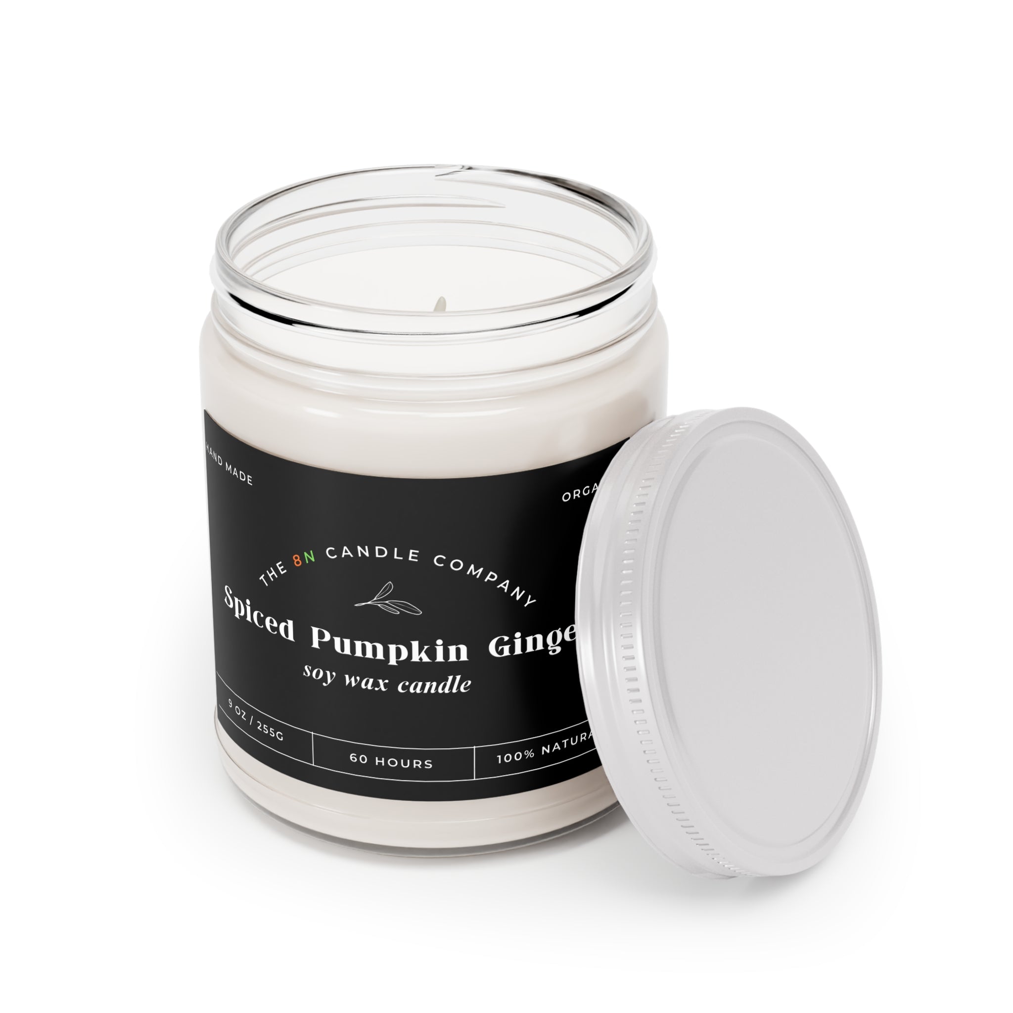 Spiced Pumpkin Ginger Candle 9oz Soy Jar | White Lid