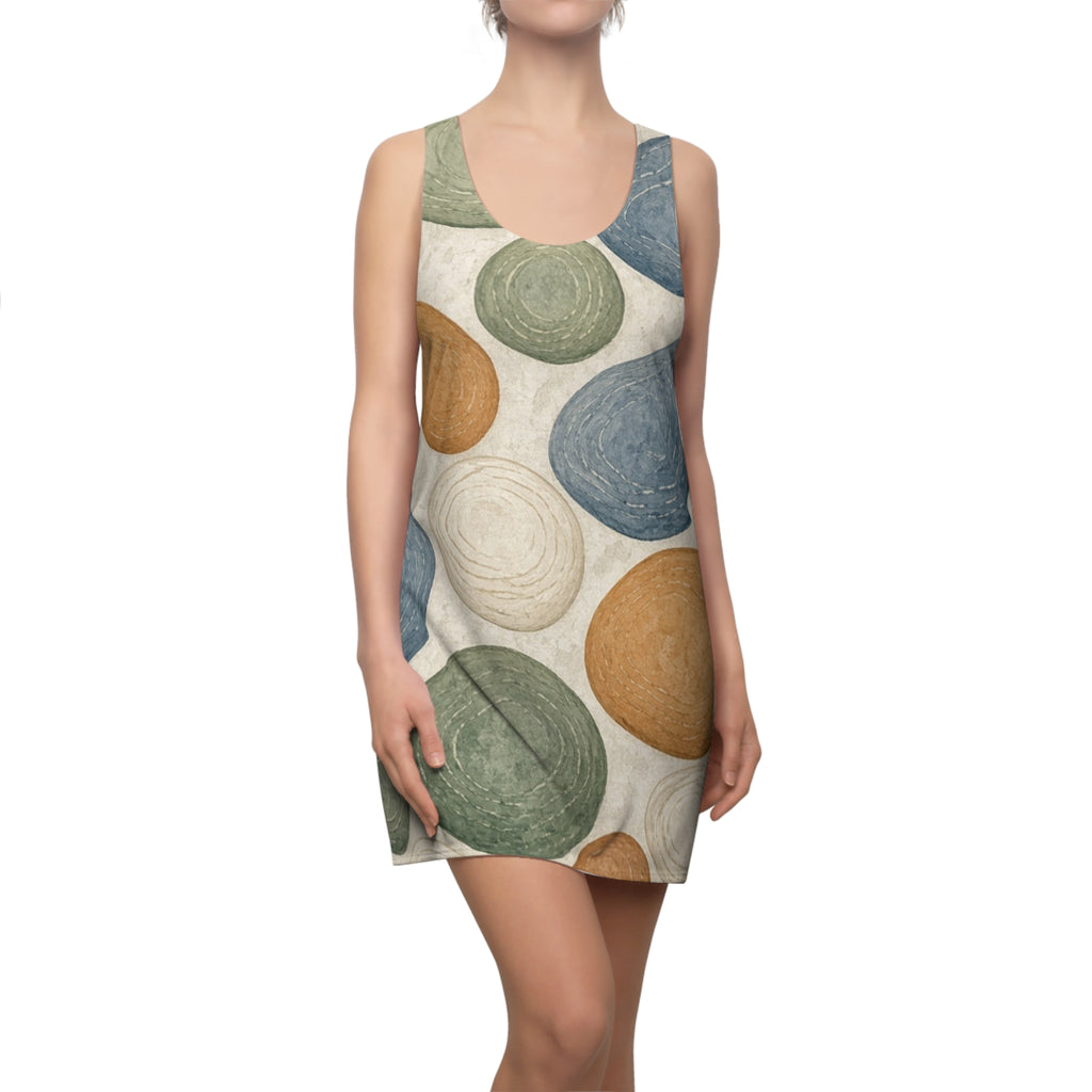 Abstract Swirl Polka Dot Racerback Dress | All-Over Print