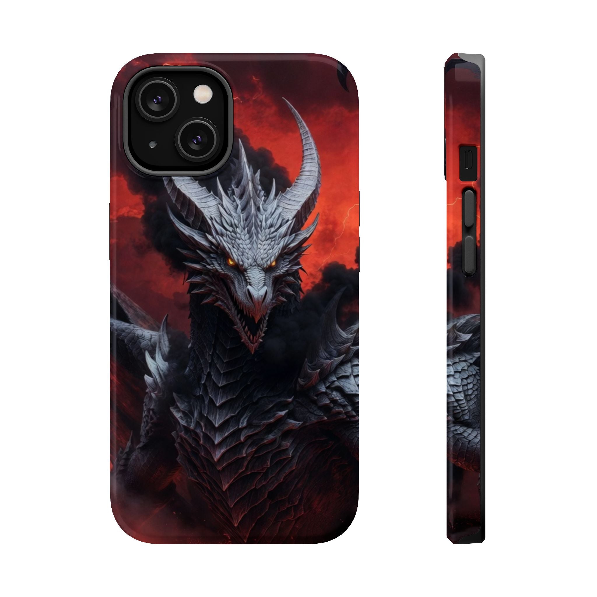 Dark Red Dragon Illustration Phone Case | Magnetic Impact-Resistant Case