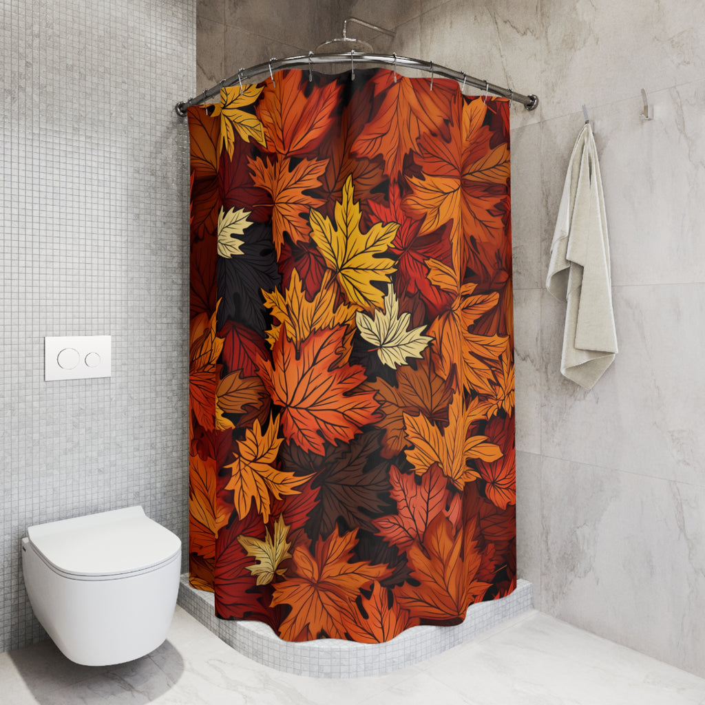 Autumn Maple Leaves Shower Curtain | Fall Leaf Bathroom Decor