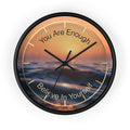 You Are Enough Believe In Yourself Wall Clock | Ocean Sunset Motivational Clock
